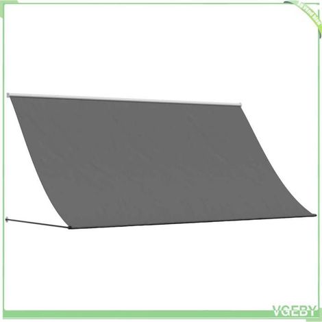 Auvent rétractable - FAFEICY - 368754 - 300 x 150 cm - Tissu 180 g/m² polyester - Cadre acier anthracite (1/5)