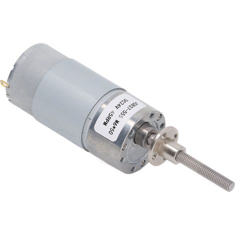 Moteur à engrenages CC micro à couple élevé, réducteur de vitesse à turbine, autobloquant, réversible, 24 V, filetage M6 x 50 mm, avec bride, 45 tr/min (1/5)