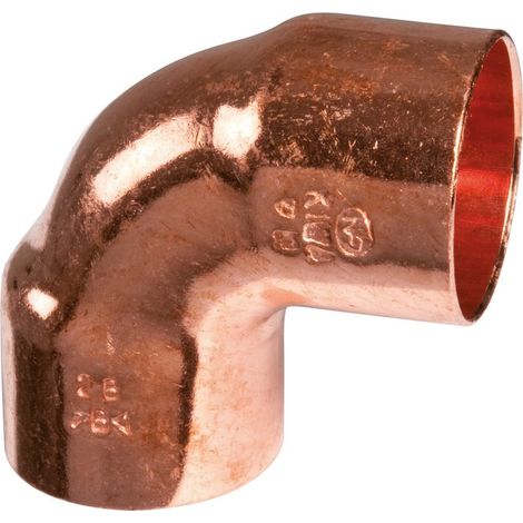 Raccord cuivre coudé 90° à souder - Femelle petit rayon - diamètre 35 mm