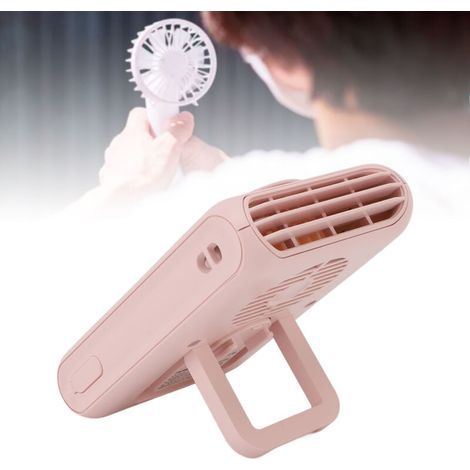 Wiederaufladbarer, tragbarer Ventilator mit USB-Anschluss für Gürtel und Nacken – 3 Modi, 6600 U/min, leichtes ABS (rosa) (1/5)