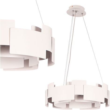 Milagro Torino ML6140 LED Pendant Ceiling Lamp 46cm White Metal/Acrylic Shade, 24W Integrated LED 3000K Warm White 480lm, Adjustable Drop up to 100cm, IP20 (1/5)