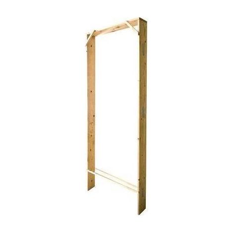 Faux châssis pour portes intérieures en bois de sapin brut – Largeur réglable 70-104 cm – Entretoises latérales en fer – Ajustement à 90° – Pircher
