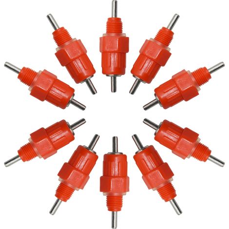 Automatique Tétine Abreuvoir,Abreuvoirs Automatiques Kit,Abreuvoir Volaille en Plastique,Volaille Automatique Abreuvoir,Abreuvoir de Volaille,Eau Mamelons Abreuvoirs,pour Poulet Canard Volaille,10Pc (1/5)