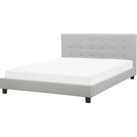 Letto tessuto grigio chiaro con rete a doghe 180 x 200 cm La Rochelle (1/5)