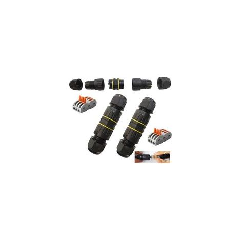 (2Pcs), Nylon Boîte de Jonction de Plein Air IP68 Imperméable Connecteur de Câble électrique Boîtier de Raccordement 3 Voies Connecteurs Boîte pour Câble Ø 7 à 10mm (1/5)