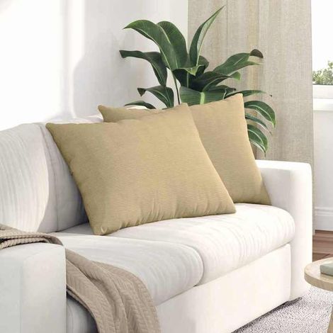 Coussins de canapé - 42013778 - Velours côtelé premium - Vert gris 70 x 50 cm - Lot 2 (1/5)