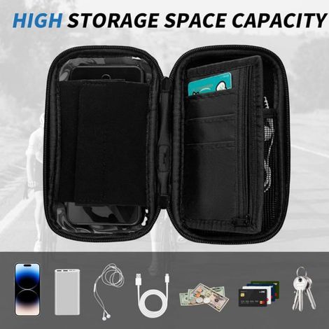 Support Téléphone Etanche,Sacoche Vélo Guidon Cadre,Porte Téléphone Vélo Vtt Trottinette Moto Avec Housse De Pluie Rotation 360 Éc (1/4)