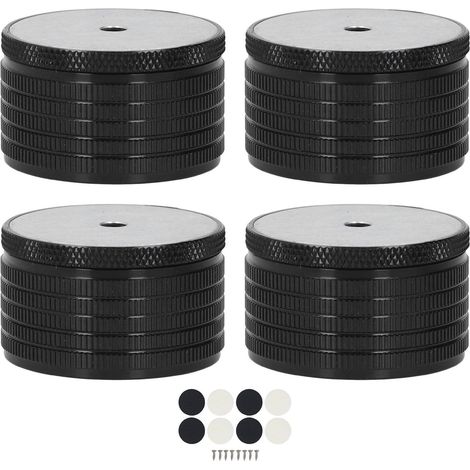 Rehausseurs de lit réglables, 4 pièces 23-37 mm, rehausseurs de lit Blancs, en Plastique Durable et antidérapants pour canapé-lit, Table et chaises élévatrices (Noir) (1/5)
