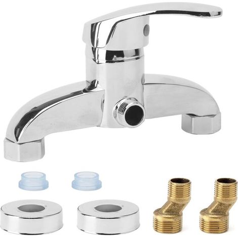 Shower faucet, shower mixer, single lever wall mounted mixer, shower mixer with ceramic valve core, chrome shower faucet with G 1/2 spout (1/5)