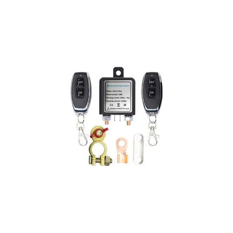 Relé de batería inalámbrico de 12 V con control remoto, interruptor de desconexión para automóvil – 2 controladores incluidos, fácil instalación (1/5)