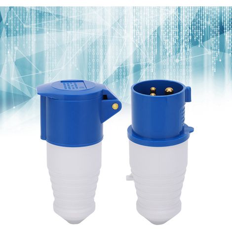 Zwei Sätze staub-, explosions- und wasserdichter Industriestecker, 3-polige einphasige Stromstecker, 16A 3 Löcher. (1/5)