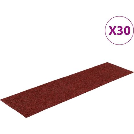 Maison Exclusive - Tappetini per scale autoadesivi 30 pz 76x20 cm Bordeaux Rosso Rettangolari