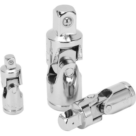 Clé à choc universelle articulée 3 pièces, adaptateur douille 1/4 3/8 1/2 pouce, acier chromé vanadium, outil robuste pour cliquet et visseuse (1/5)