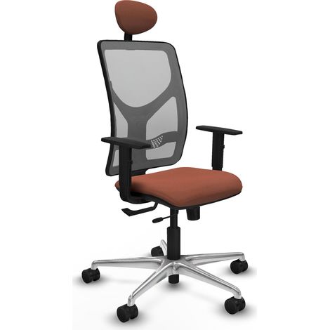 Chaise de bureau piqueras y crespo Motilla gris maille aluminium (1/2)