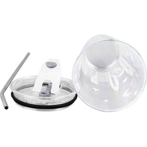 Verre à Eau Grande Capacité 1L Tasse en Verre Borosilicate Résistant à la Chaleur avec Couvercle pour Maison Bureau (1/5)