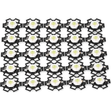 Source de lumière à puce intégrée haute luminosité, ampoule de projecteur à perles LED blanche 10000-15000K, 25 pièces (1/5)