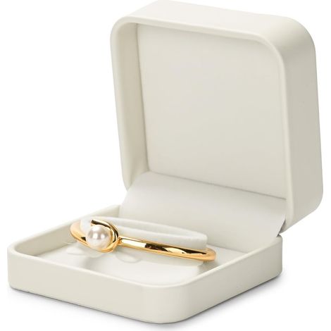 Boîte à bijoux porte-bracelets, coffret de rangement et de présentation pour bijoux, coffret cadeau, blanc (1/5)