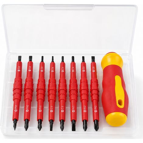Jeu de tournevis isolés 8en 1 sécurité 1000V en coffret (1/5)