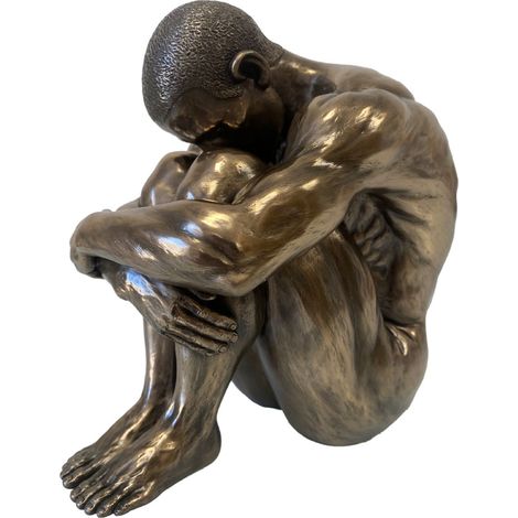 Statuette Véronèse en résine - Homme Nu assis 17 cm (1/3)