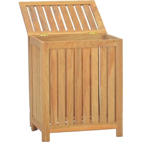Bac à linge 50x35x60 cm bois de teck massif