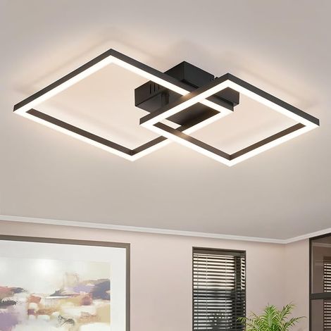 GBLY LED Deckenleuchte Küche 20W Schwarz 4000K Neutralweiß Modern Drehbar Quadratisch Für Schlafzimmer Büro Esszimmer Flur (1/5)