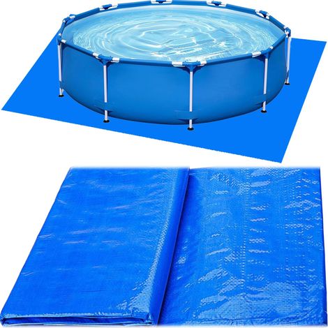 Bâche de sol pour piscine 240 x 340 cm - Protection du sol - En polyester polyéthylène - Imperméable et indéchirable - Pour piscines hors-sol et piscines à cadre (1/5)
