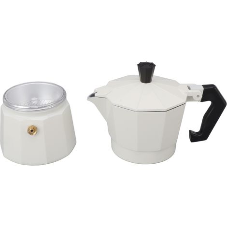 Cafetière italienne Moka à poser sur la cuisinière, en alliage d'aluminium, blanc, 300 ml (1/5)