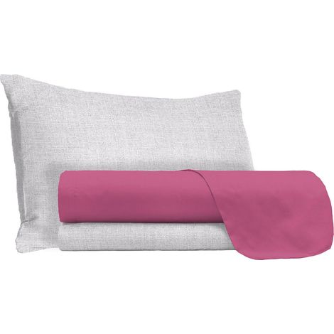 Set Lenzuola Singolo Sopra Sotto e Federe in Cotone Vinaceo (1/5)