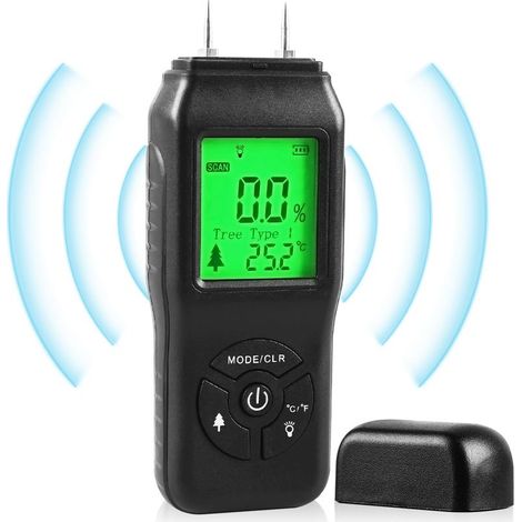 Humidimetre, 4 Modes de Testeur Humidité avec Écran LCD, Précises et Rapides Testeur D'humidité, Testeur Humidité Bois pour la Détermination Rapide de l'Humidité du Bois des Murs et des Matériaux (1/5)