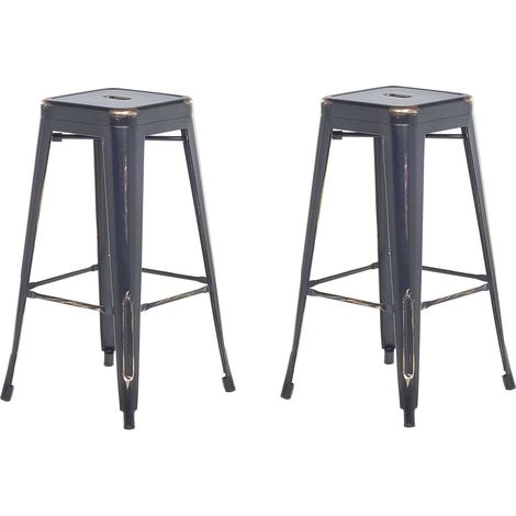 Set mit 2 Barhockern CABRILLO Metall Schwarz