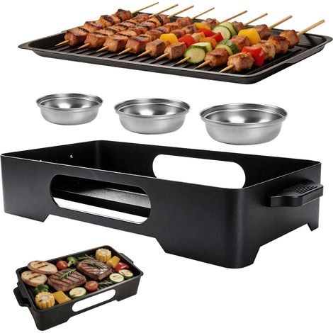 Plaque Chauffante Pour Barbecue,Chauffe-plat pour barbecue,Plateau de service avec fonction bougie chauffe-plat - Plaque de maintien au chaud pour viande et accompagnement (1/5)