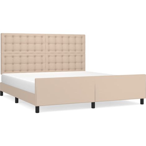 Maison Exclusive - Cadre de lit avec tête de lit Cappuccino 180x200 cm Similicuir