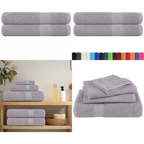 vidaXL Saunatücher 2 Stk. Grau 80x200 cm 360 g/m² 100% Baumwolle (1/5)