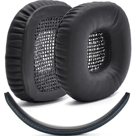 Ensemble de remplacement pour Marshall Major II : arceau et coussinets d'oreille, 3 pièces en cuir PU noir, compatible avec le Marshall Major II, ajustement parfait et installation facile. (1/5)