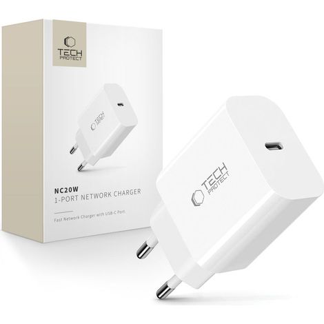 Tech-protect NC20W 1-Port-Netzwerkladegerät PD20W weiß (1/5)