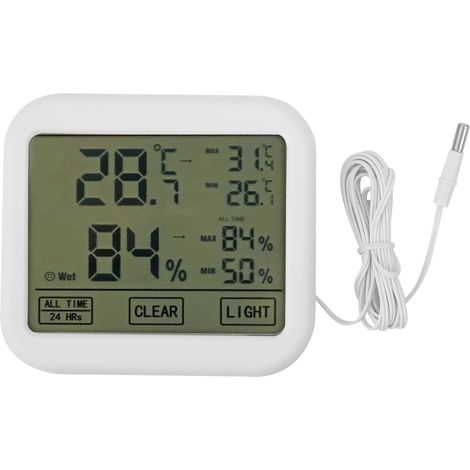 Thermomètre-hygromètre numérique 4-en-1 OWE034, écran LCD tactile, mesure température et humidité, moniteur de précision pour intérieur (1/5)