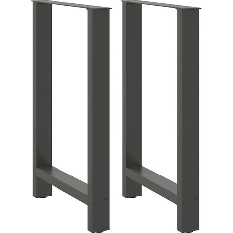 Juego de 2 patas cuadradas para mesa de bar de 60 x 90 cm estabilidad ajustable estilo moderno acero antracita 020057574 (1/5)