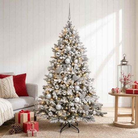 vidaXL Artificial Christmas Tree with Bauble 150 cm 150 LEDs (1/5)