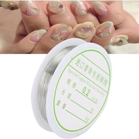 Silberner Metalldraht für DIY-Schmuck und Nagelkunst (Metallic-Kupfer) (1/5)
