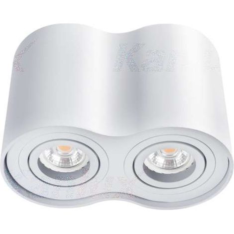 faretto lampada da soffitto spot tondo 2 luci GU10 bianco (1/4)