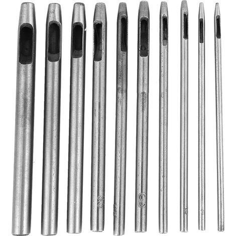 10 pièces Poinçon à Main DIY pour Cuir, Forme Pétale, Perforation d'Oeillets pour Ceintures et Bracelets (1/5)