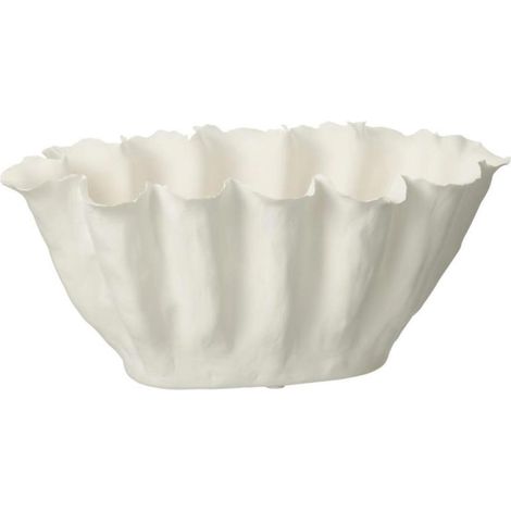 Vase Déco en Céramique "Calyx" 40cm Blanc
