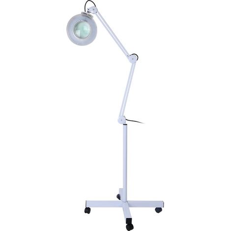 5 X Lampe Loupe Grossissante LED sur Pied, 220-240V Lampe Loupe Esthétique Atelier avec Bras Réglable Pivotant pour Cabinet Médicale, Salon de Beauté, Cliniques, Tatouage, Spa (Blanc) (1/5)