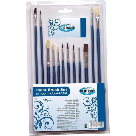 Panta Plast - Set de 12 pinceles para pintar: acuarela, acrílico