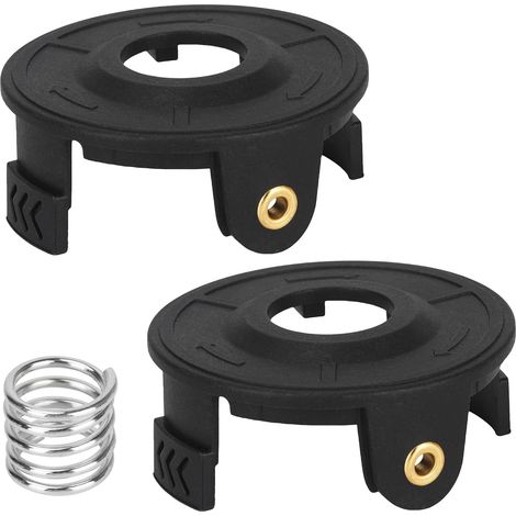 196146-9 195858-1 Couvercle de bobine pour coupe-bordure Makita 18 V DUR181, DUR181Z, DUR181RF (2 capuchons de bobine et 1 printemps) (1/5)