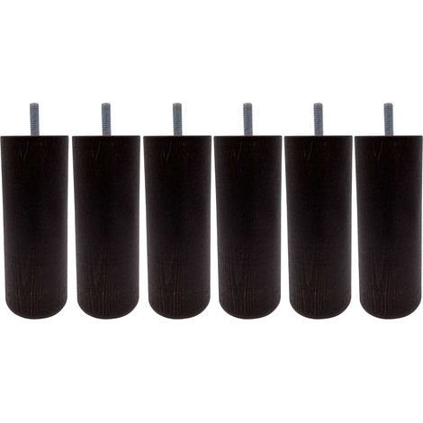 6 pieds cylindriques bois wengué 15 cm