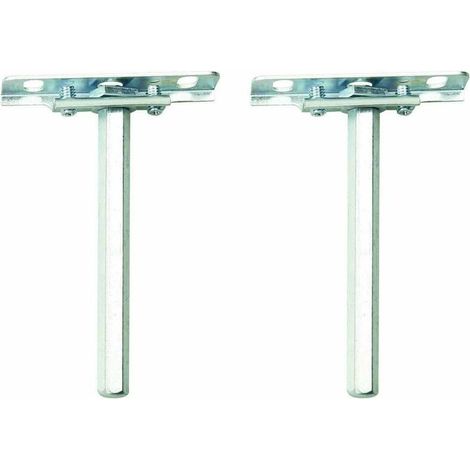– Support d'étagère réglable mural caché en T – Acier argenté à visser – Épaisseur minimale 24mm – Pour décoration DIY maison garage (1/2)