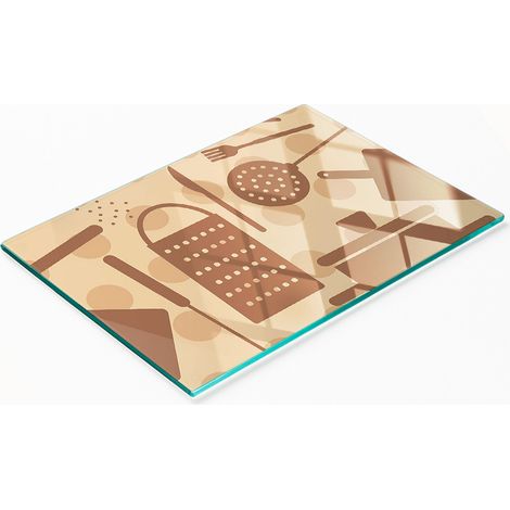 Tabla de cortar decorativa de vidrio templado para cocina, 80x52 cm (1/5)