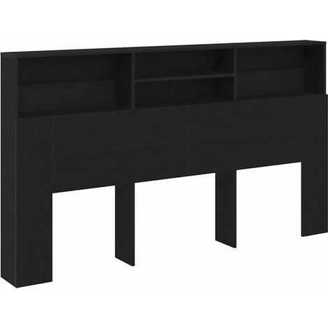 Cabinet de Tête de lit,Panneau décoratif Chêne noir 180 x 19 x 103.5 cm CFW4425404 (1/5)