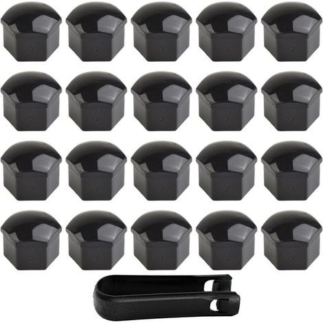 20Pcs Capuchon D'Écrou De Roue 17Mm Capuchons D'Écrou De Boulon De Roue, Cache-Écrous De Pneu Hexagonaux avec Ensemble D'Out (1/4)